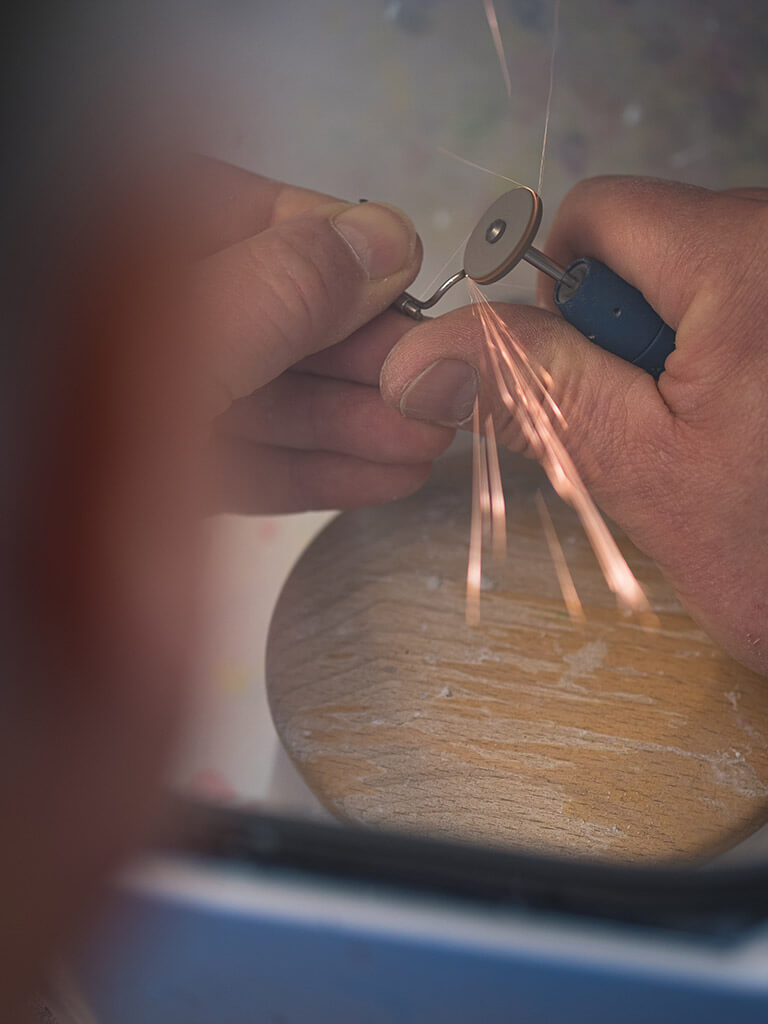 Detailbild Werkzeugschleifen.